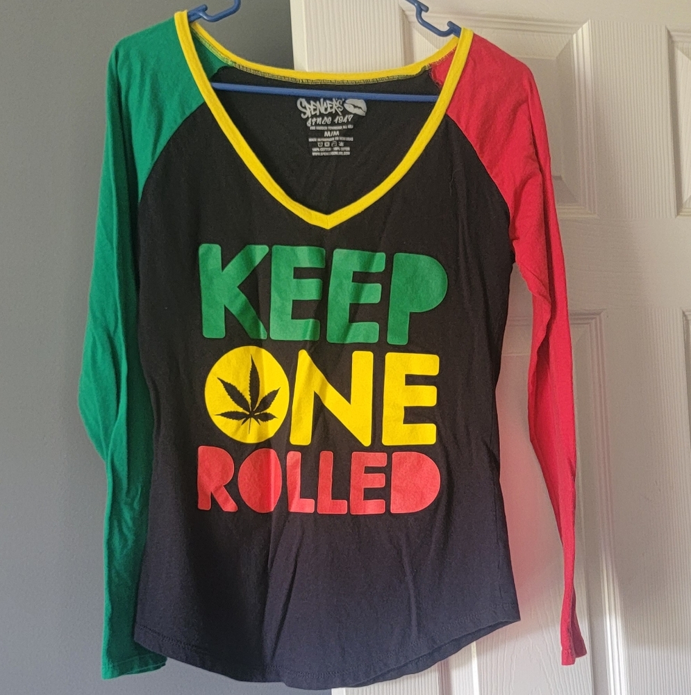 Spencer's Rasta Themed Long Sleeve Shirt